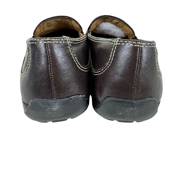 Natural Soul By Naturalizer Brown Leather Rubber Sole Slip On Loafers Women's 8 - Picture 3 of 6